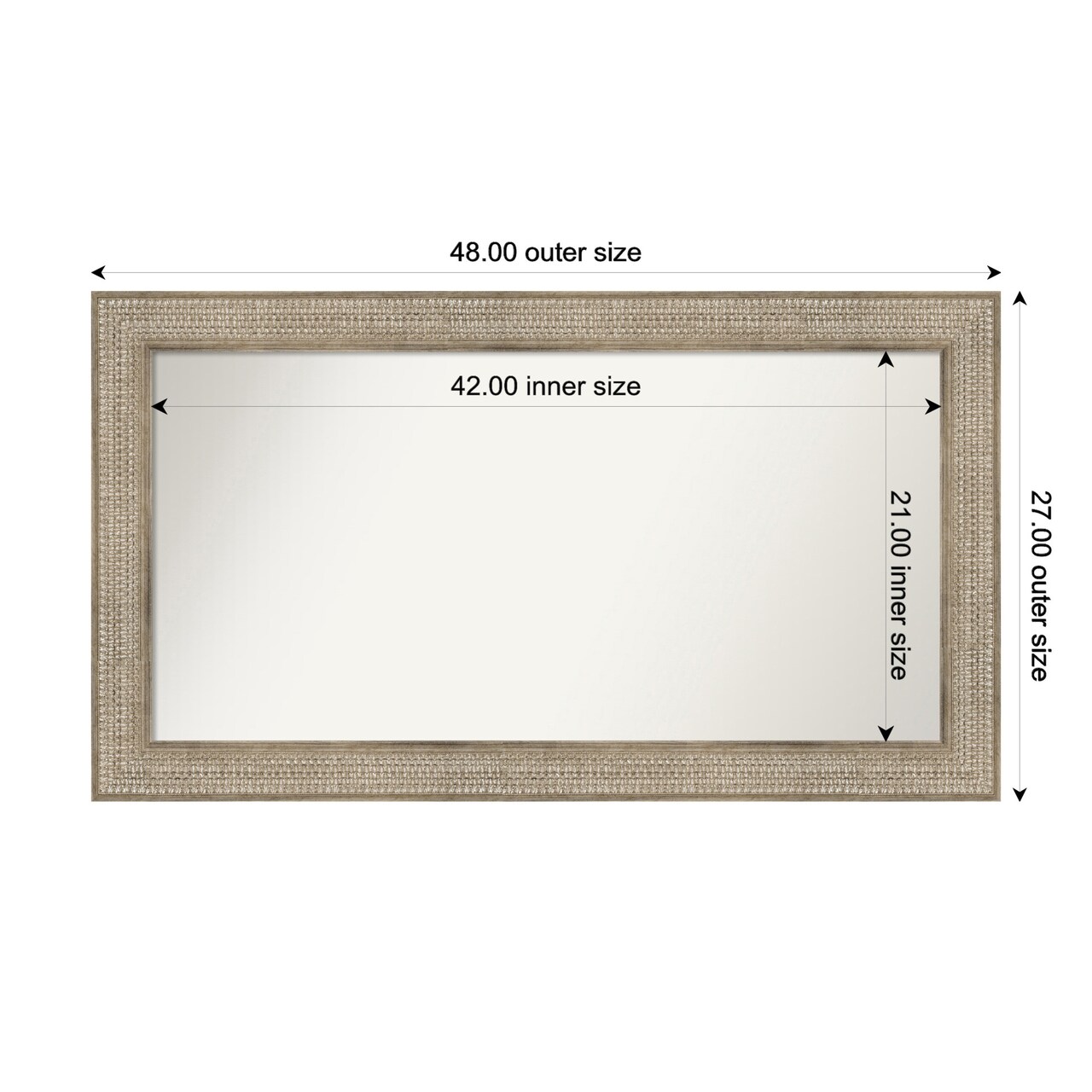 Trellis Silver Non-Beveled Custom Framed Bathroom Vanity Wall Mirror